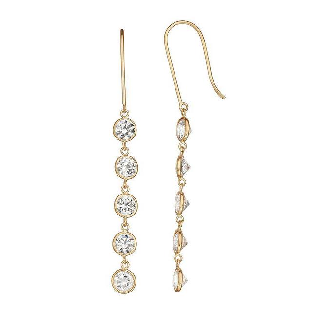 Tiara 10k Gold Cubic Zirconia Drop Earrings, Womens Product Image