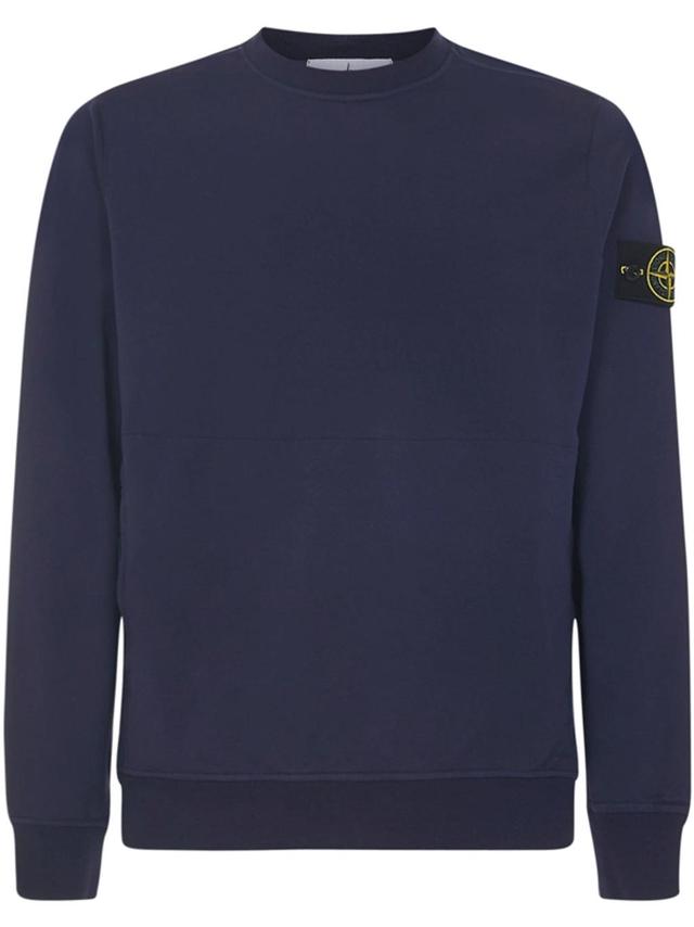 Blue Cotton Crewneck Sweatshirt Product Image