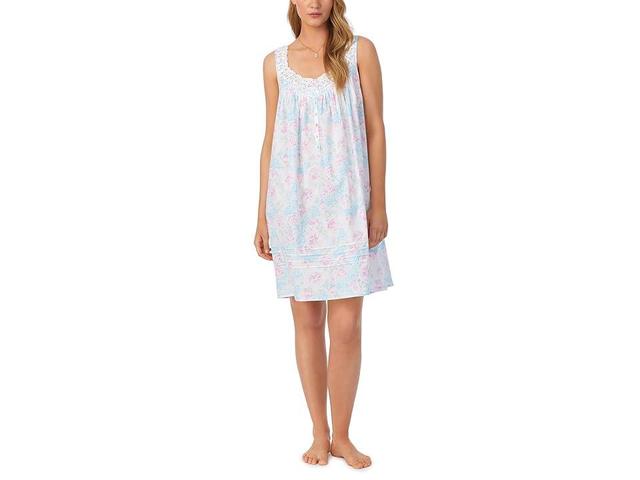 Eileen West Lace Trim Floral Cotton Chemise Product Image