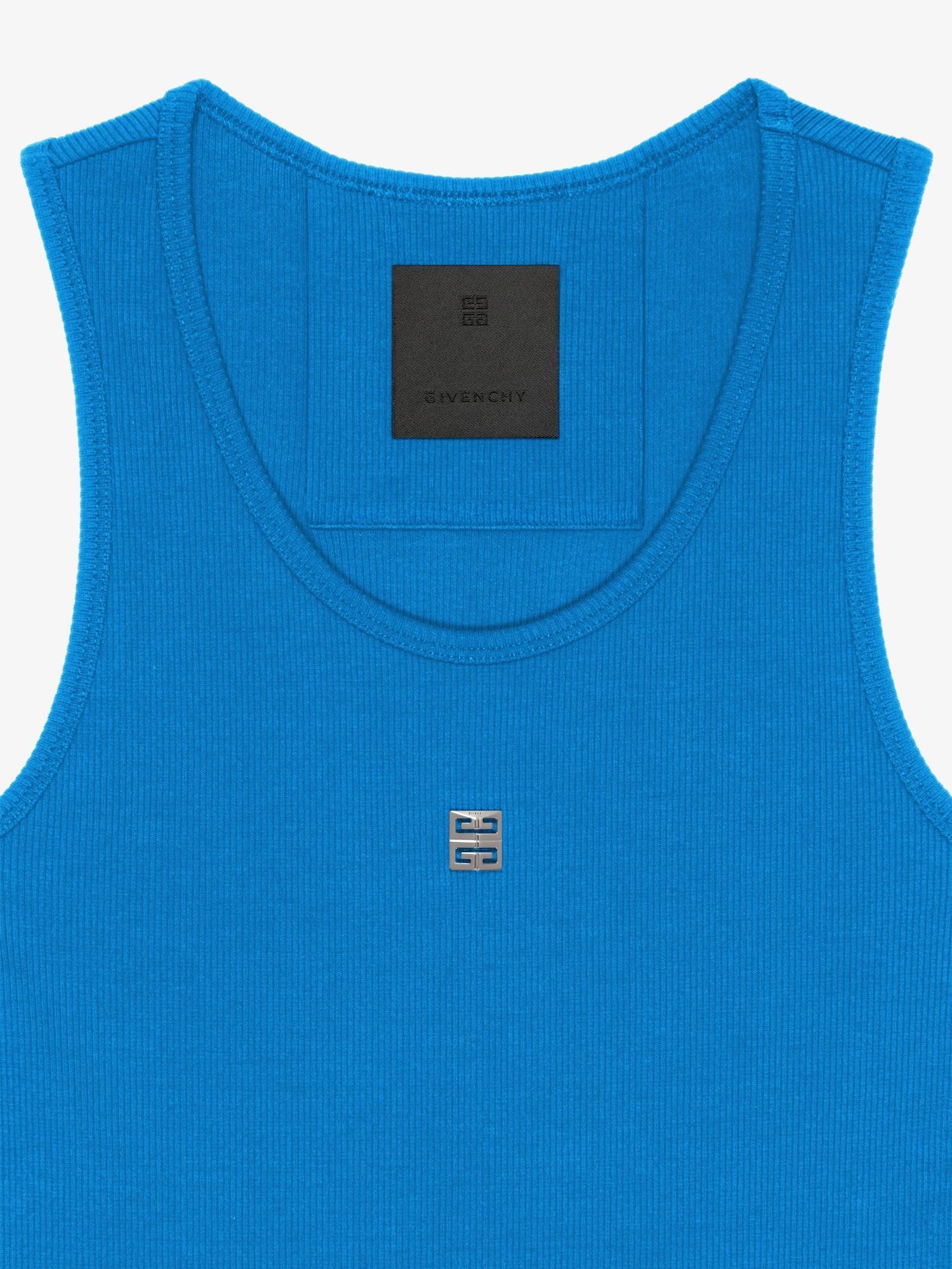 Slim fit tank top in cotton with 4G detail Product Image