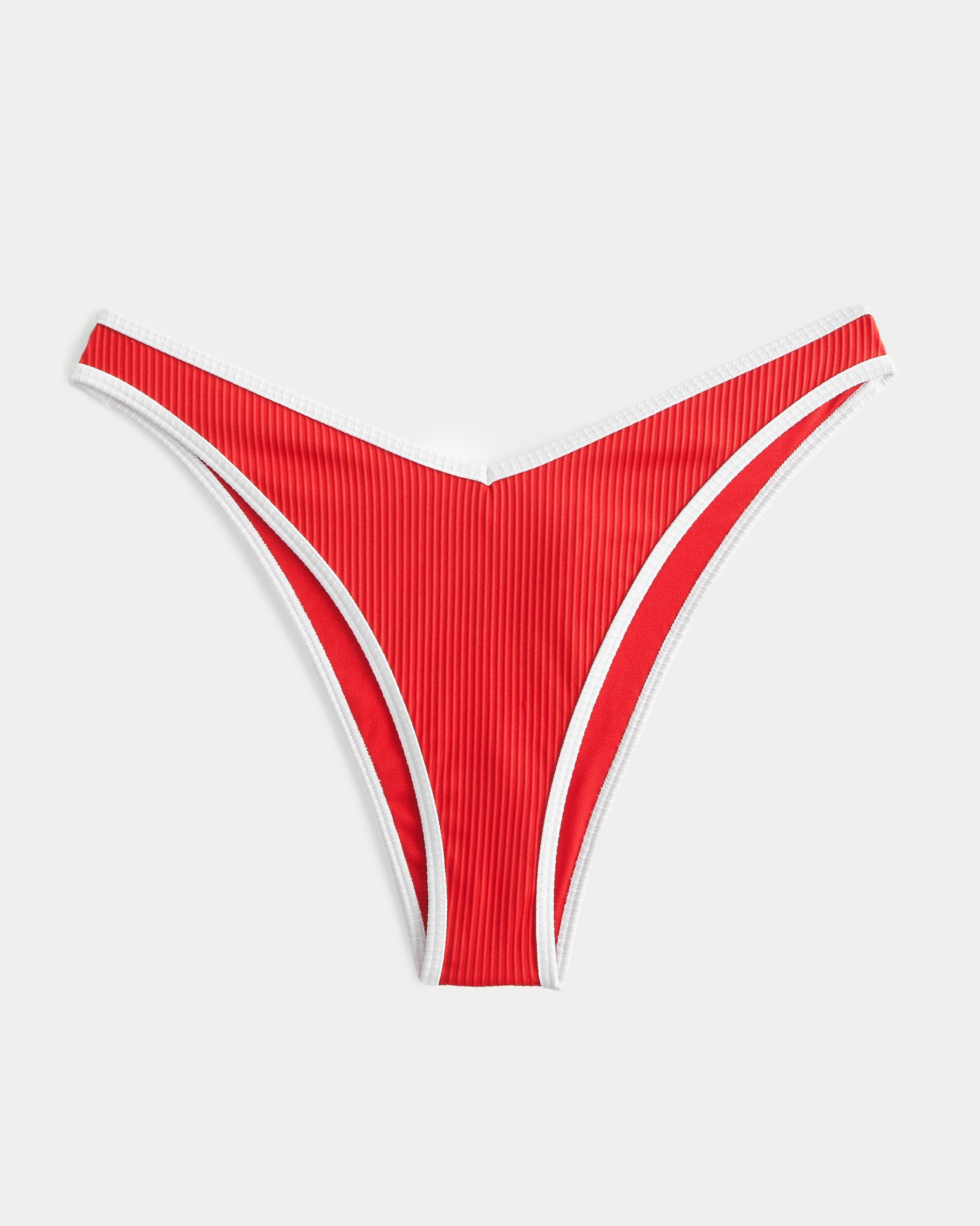 Ribbed High-Leg V-Waist Cheekiest Bikini Bottom Product Image