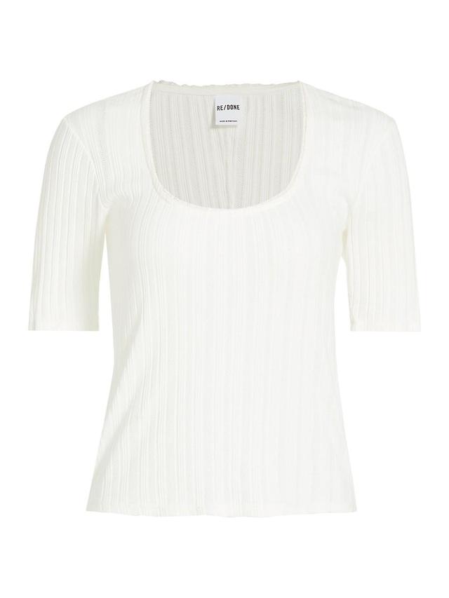 Womens Pointelle Cotton Top Product Image