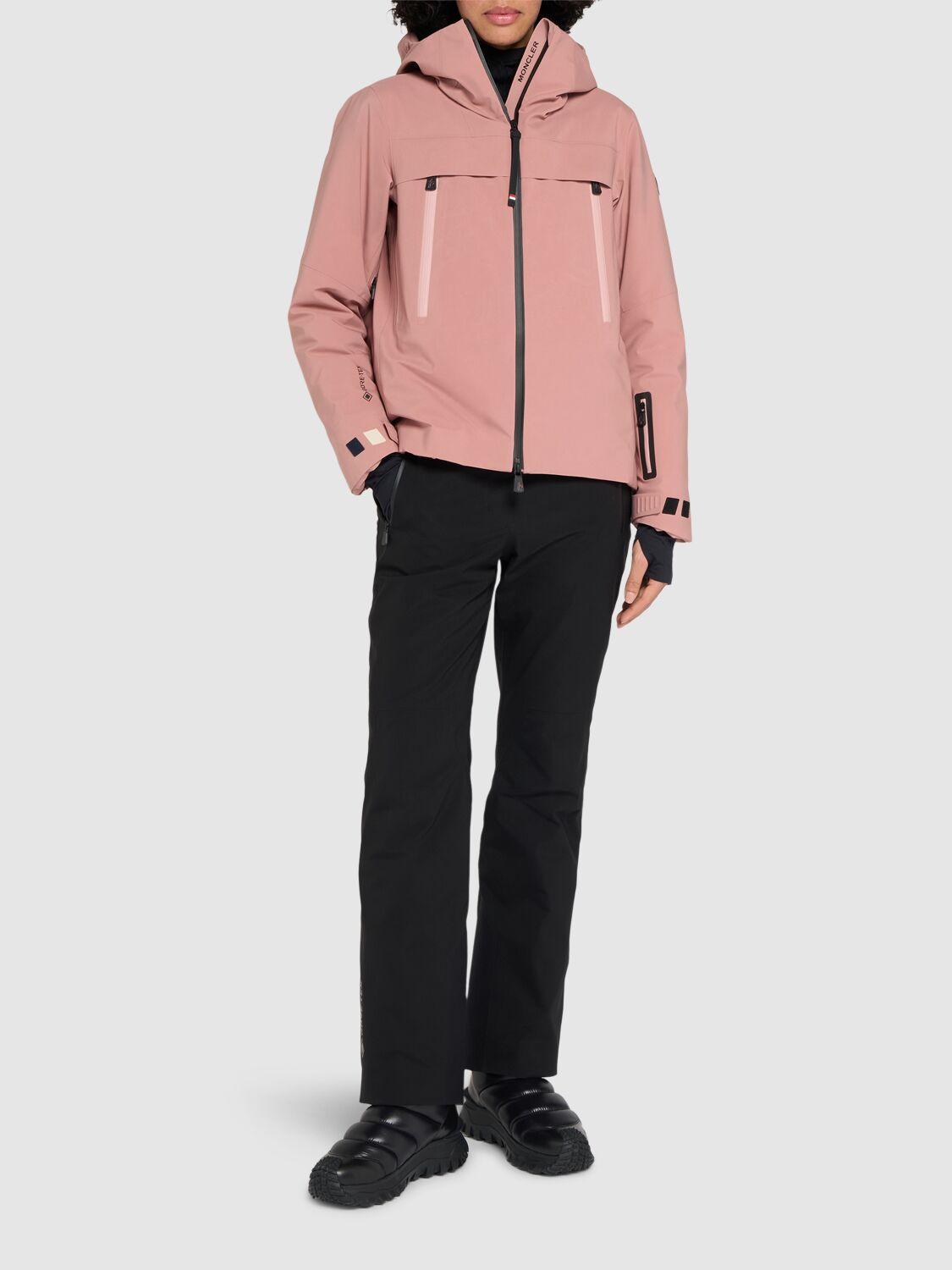 MONCLER Grenoble Logo Printed Hooded Jacket In Pink Product Image