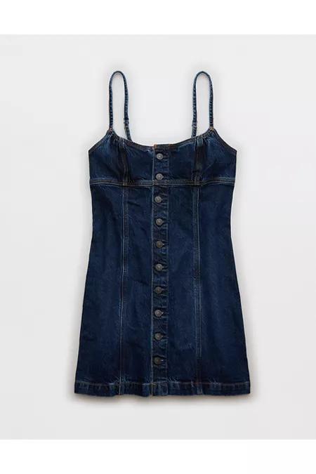 AE Denim Button-Up Mini Dress Women's Product Image