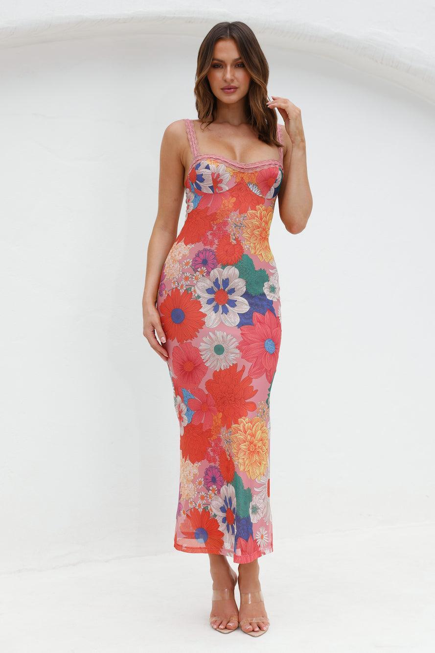 More To Make Mesh Maxi Dress Print Product Image