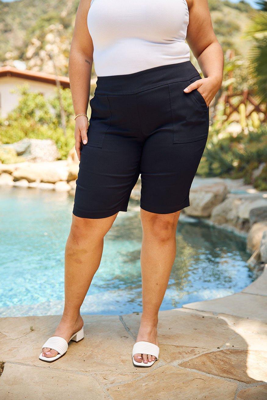 Roz & Ali Secret Agent Pull On Tummy Control Shorts With Pockets Plus Product Image