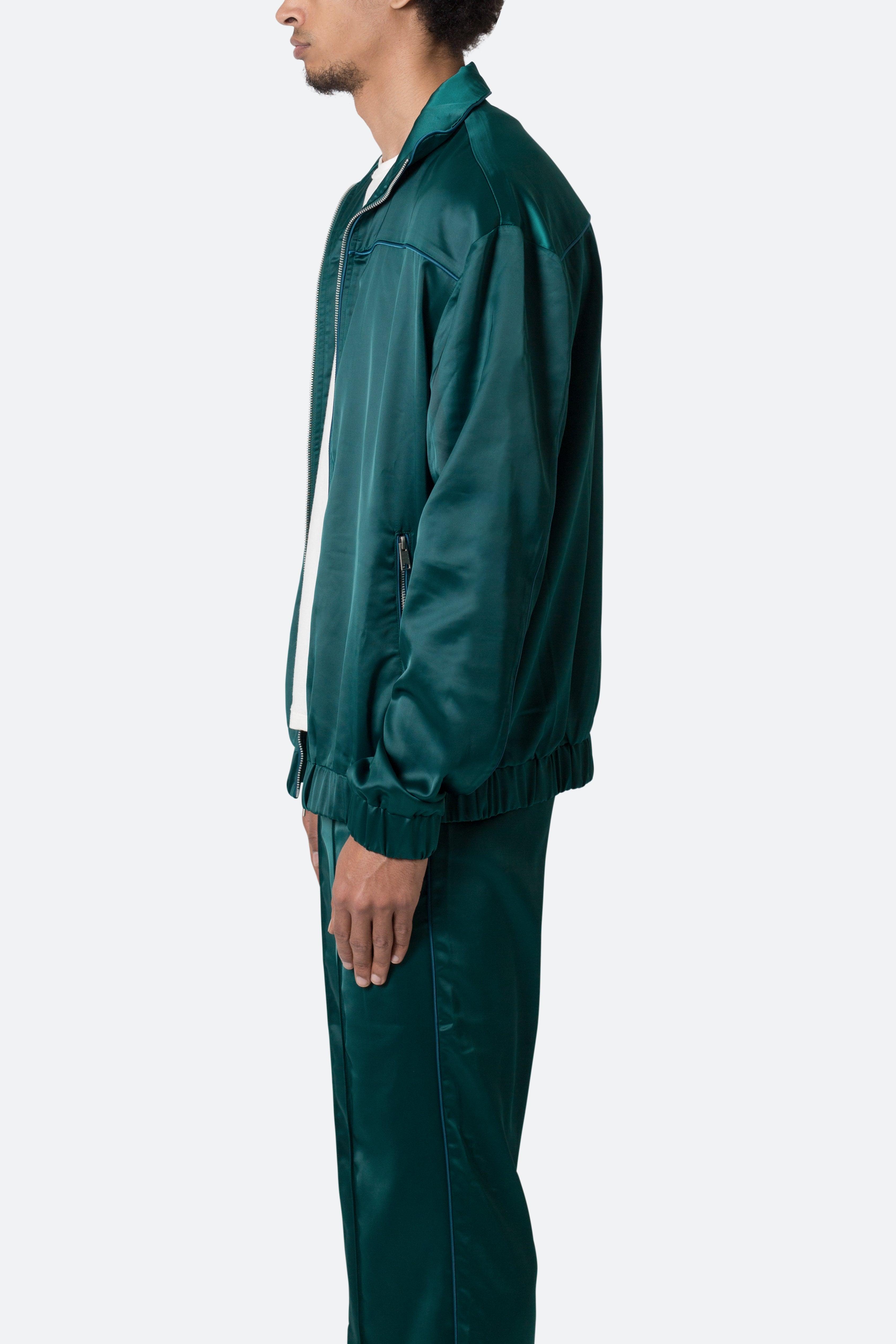 Satin Track Jacket - Green Product Image