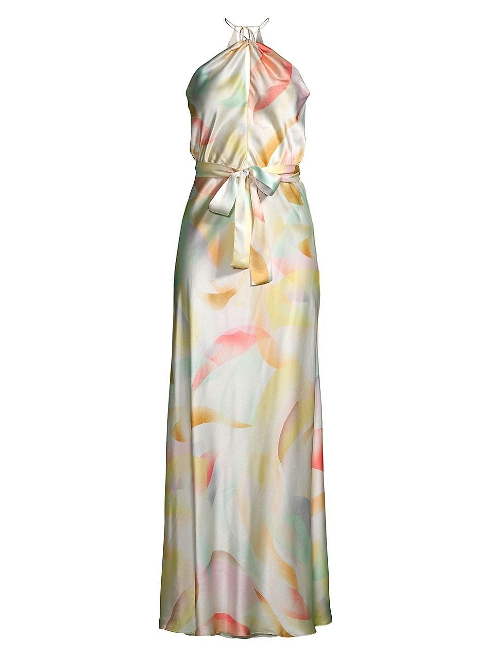 Womens Sweet Whispers Silk Halterneck Maxi Dress Product Image