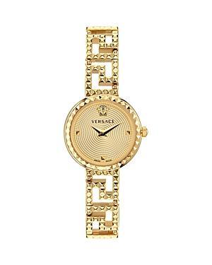 Mens Greca Goddess IP Yellow Gold Stainless Steel Bracelet Watch/28MM Product Image