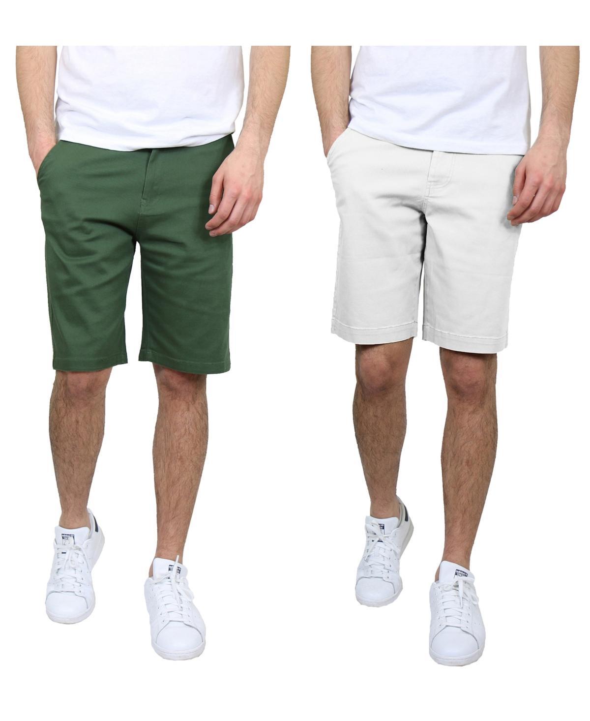 Galaxy By Harvic Mens 5 Pocket Flat Front Slim Fit Stretch Chino Shorts, Pack of 2 Product Image