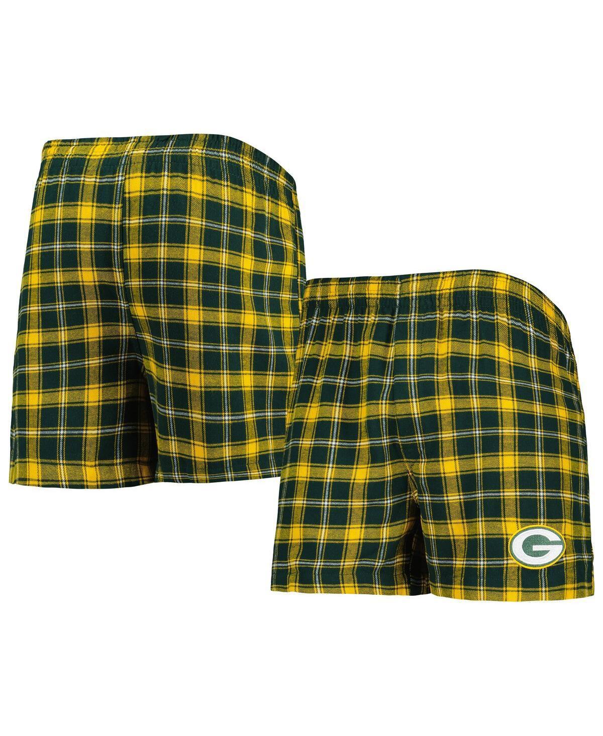 Mens Concepts Sport /Gold Bay Packers Ledger Flannel Boxers Product Image