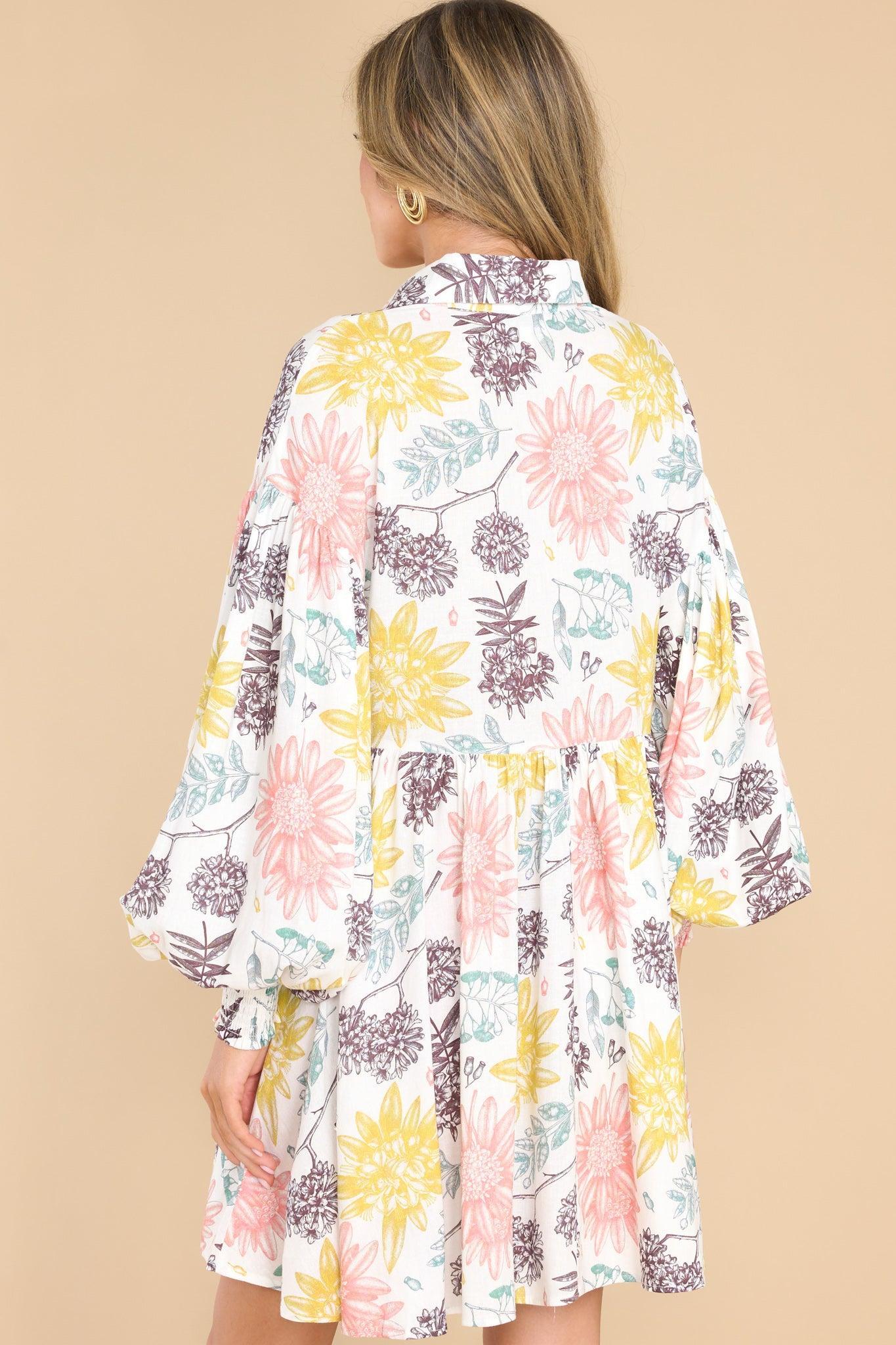 Aura This Is Your Sign Ivory Floral Print Dress Product Image