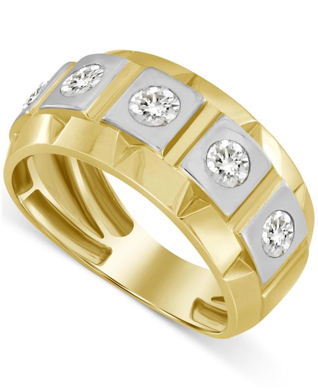 Mens Diamond Square Set Band (1 ct. t.w.) in 14k Gold Product Image