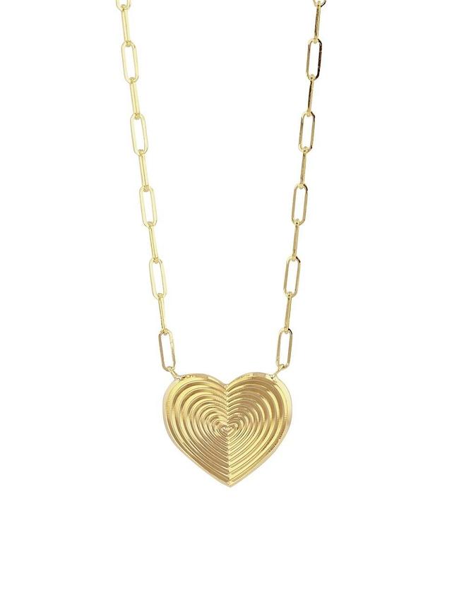 Womens Aura 14K Yellow Gold Mini Heart Necklace Product Image