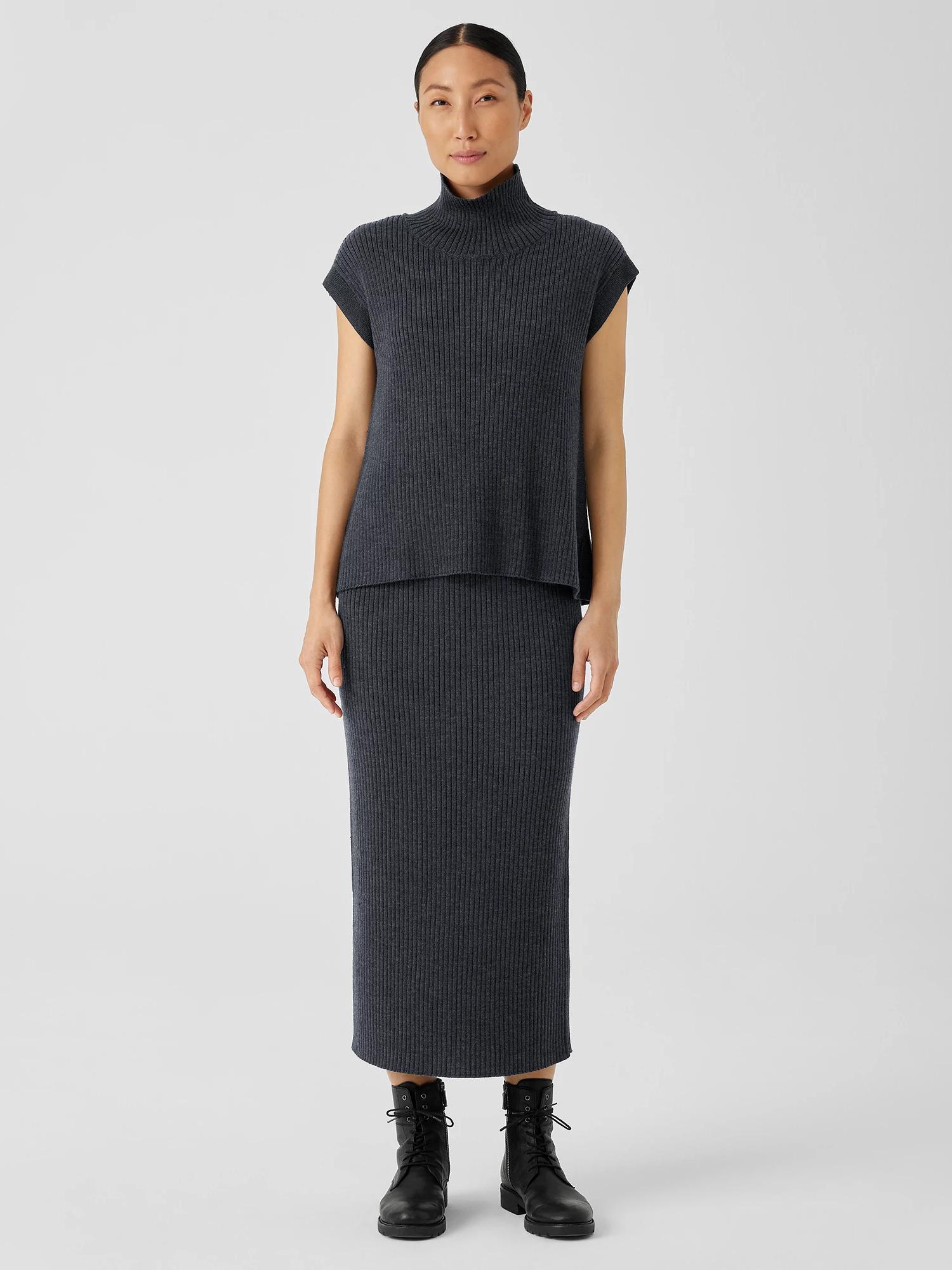 EILEEN FISHER Merino Slim Pencil Skirt in Regenerative Woolfemale product image