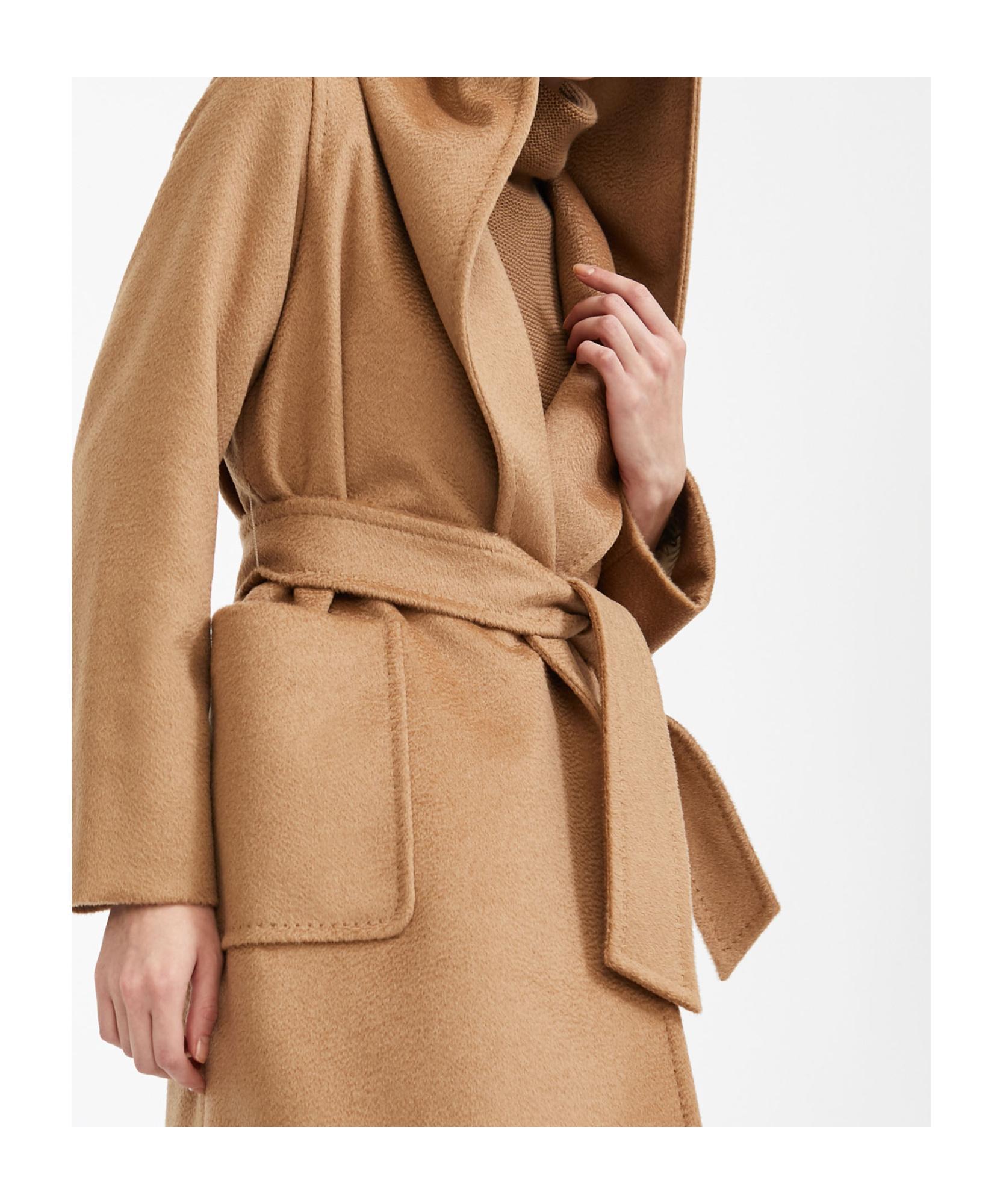 MAX MARA Hooded Wrap Coat In Beige Product Image