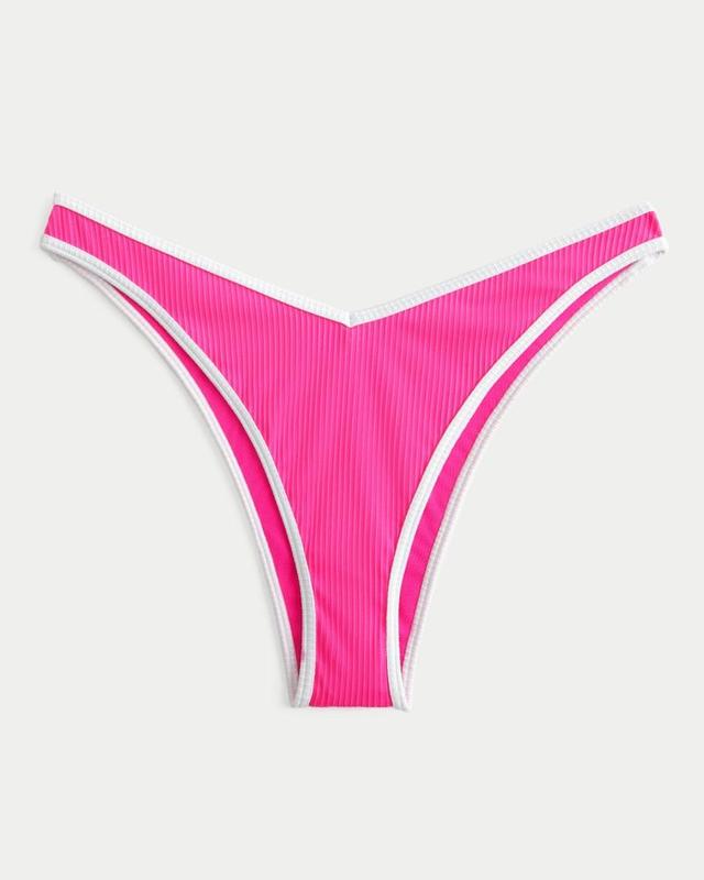 Ribbed High-Leg V-Waist Cheekiest Bikini Bottom Product Image