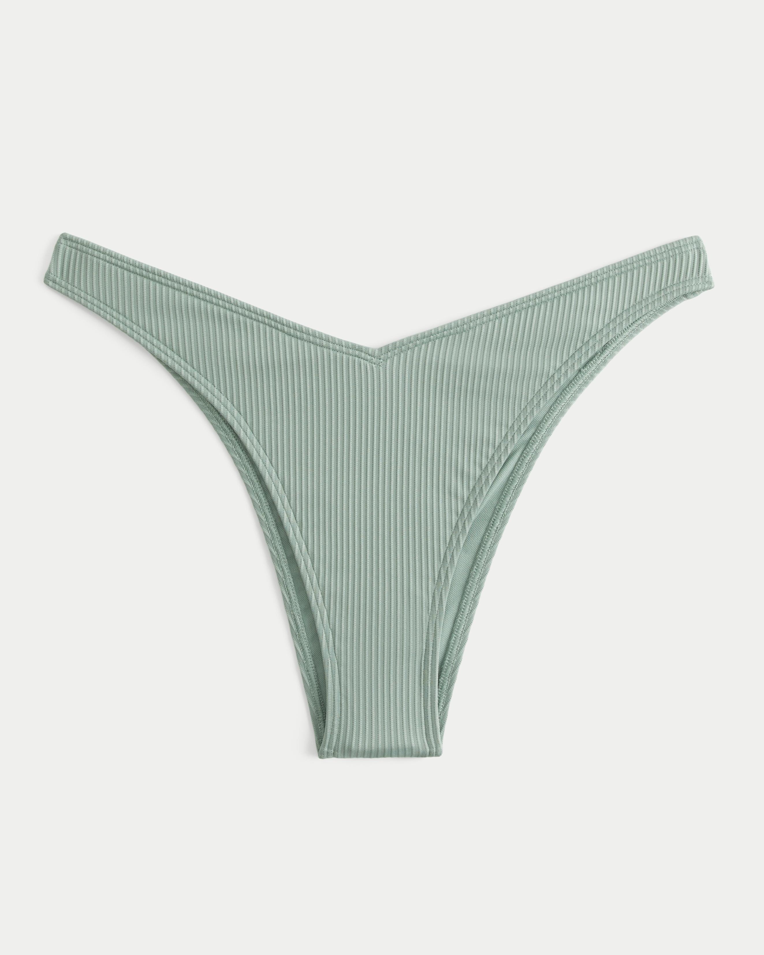 Ribbed High-Leg V-Waist Cheekiest Bikini Bottom Product Image