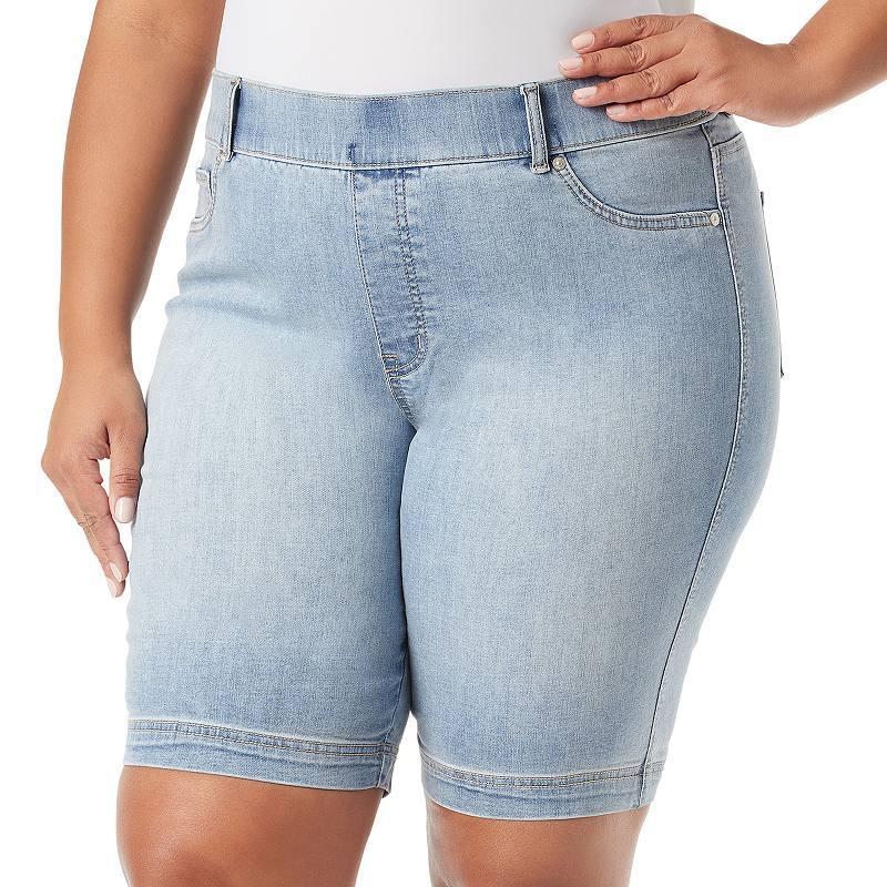 Plus Size Gloria Vanderbilt Shape Effect Bermuda Shorts, Womens Product Image