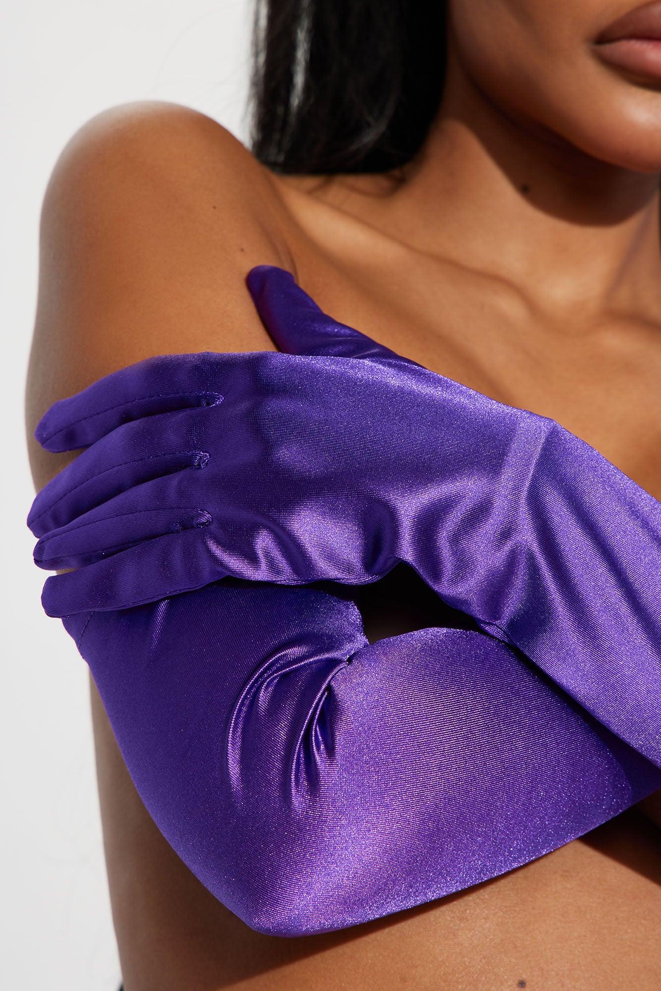 Mrs. Rabbit Satin Gloves - Purple Product Image