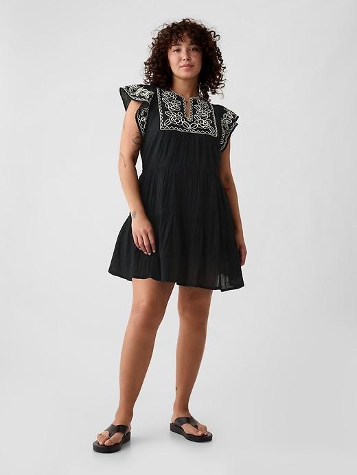 Crinkle Gauze Embroidered Mini Dress Product Image