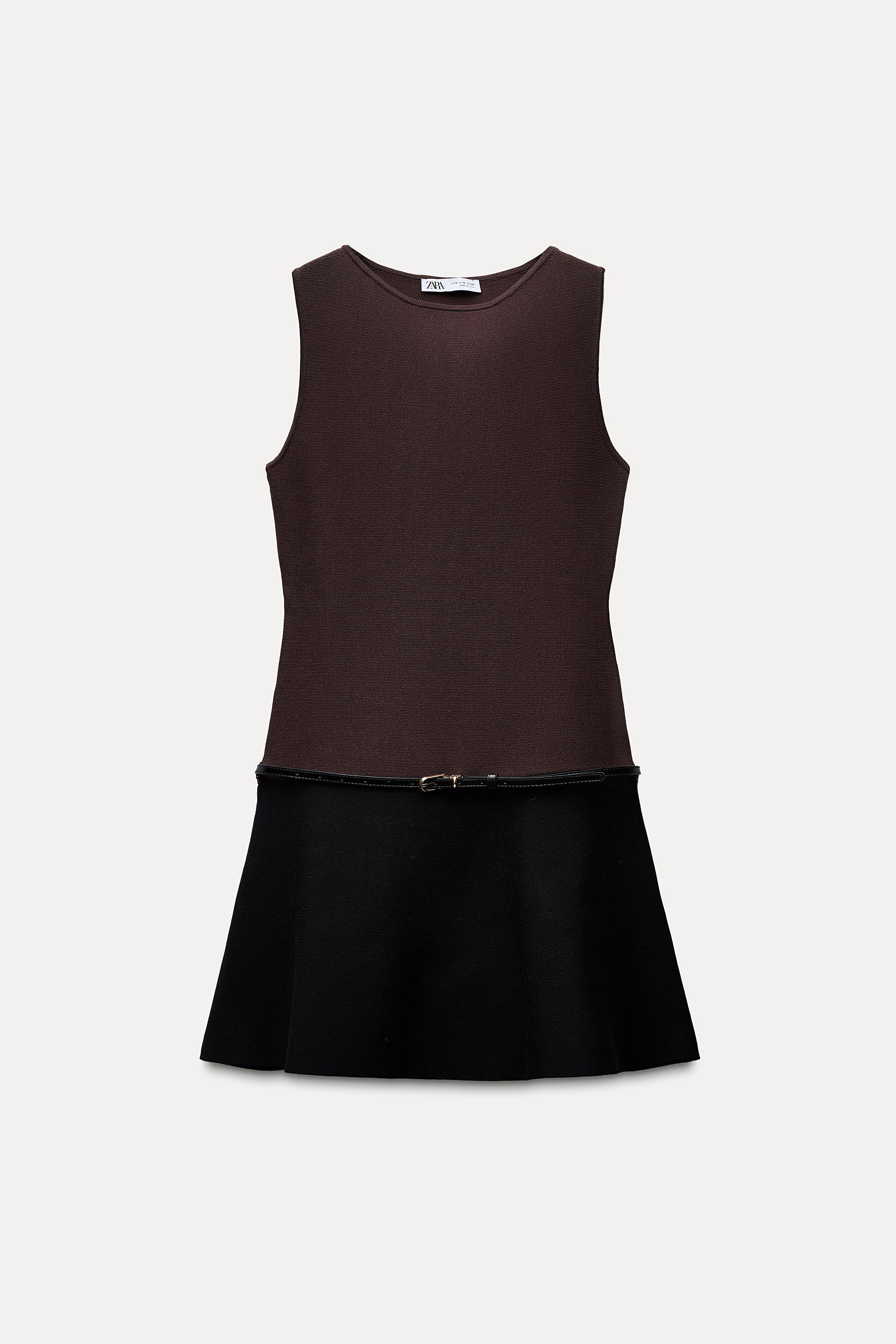 BELTED KNIT MINI DRESS Product Image