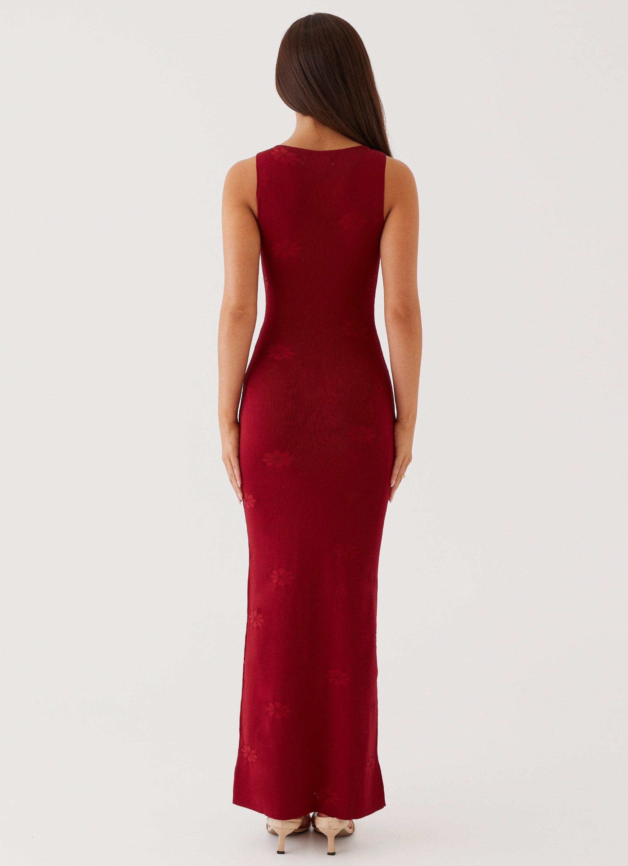 Holly Knit Maxi Dress - Red Product Image