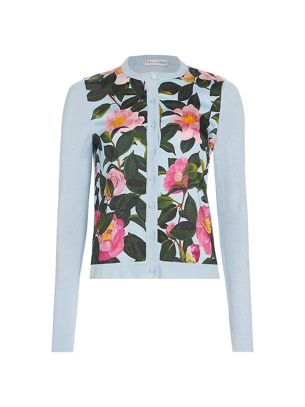 Womens Camellia Print Inset Cardigan Product Image