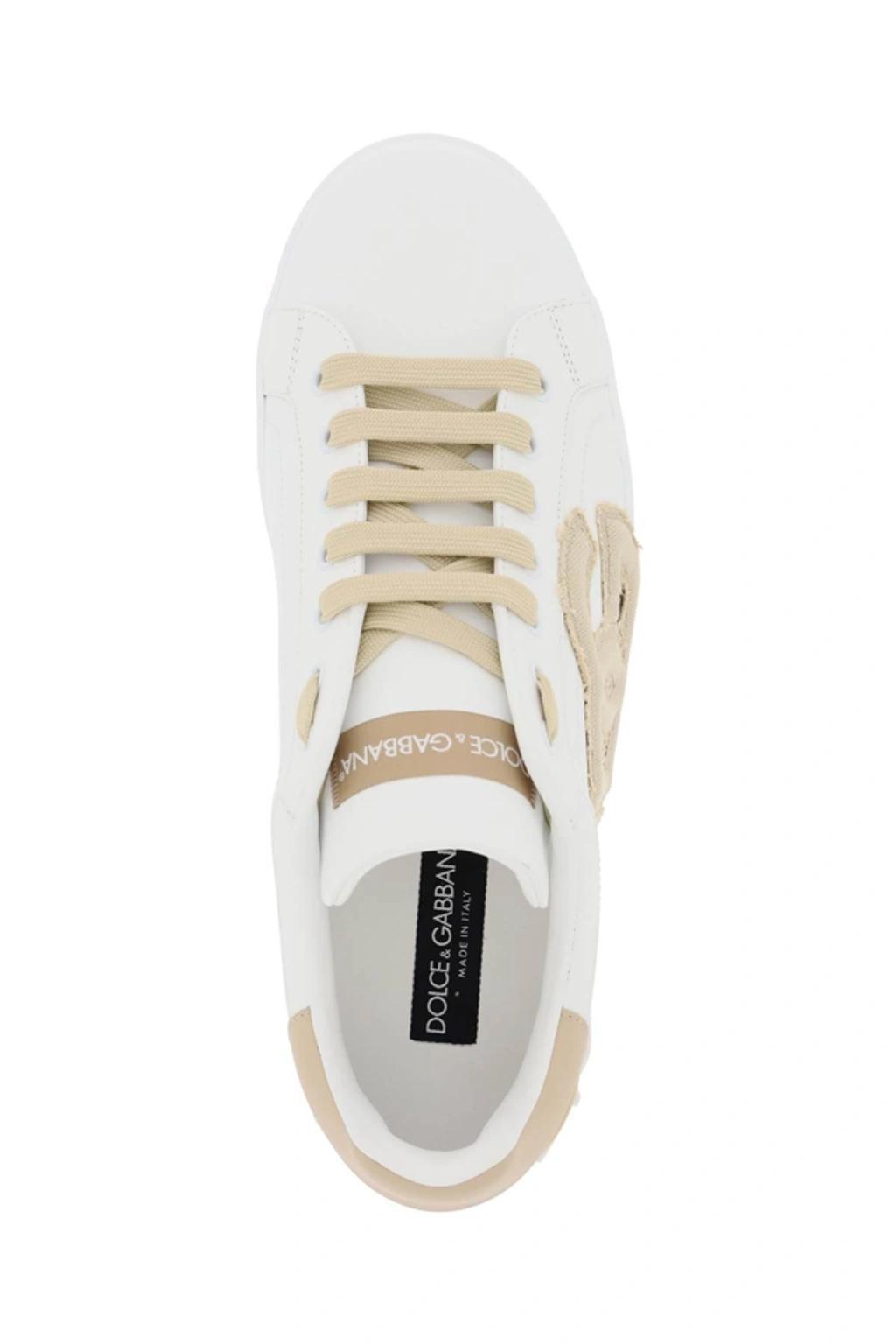 Portofino Leather Sneakers In Beige Product Image