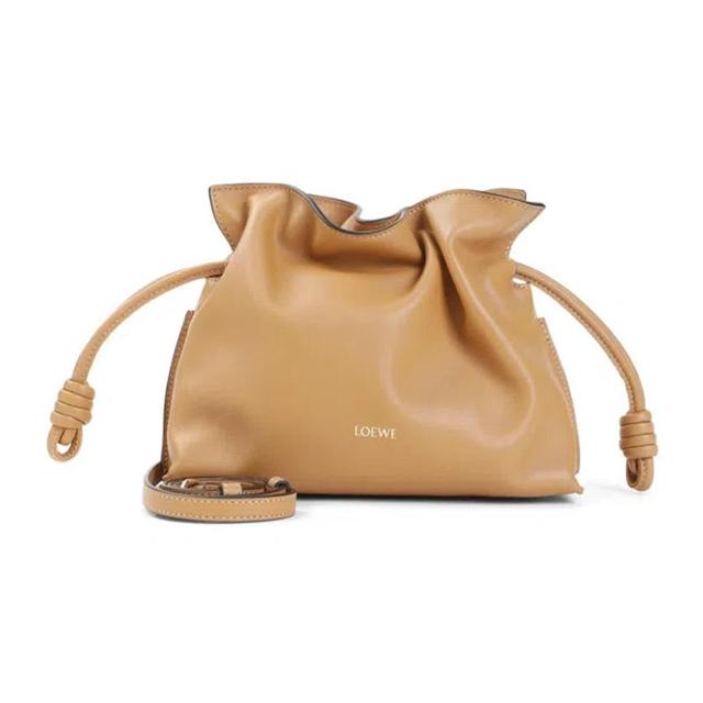 LOEWE Flamenco Mini Leather Clutch In Beige Product Image