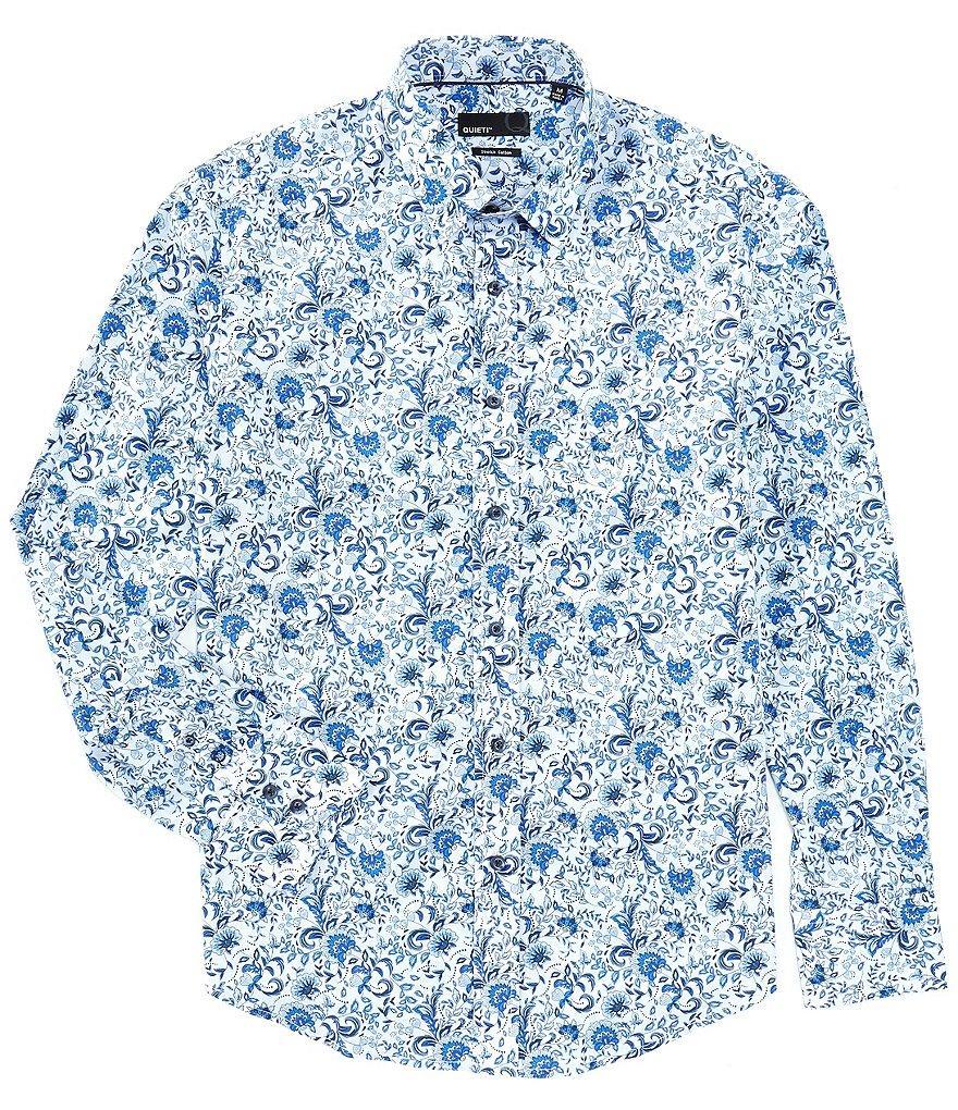 Quieti Stretch Floral Print Long Sleeve Woven Shirt Product Image