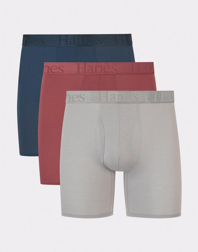 Hanes Originals Ultimate Mens SuperSoft Boxer Brief Underwear, Assorted, 3-Pack M Product Image