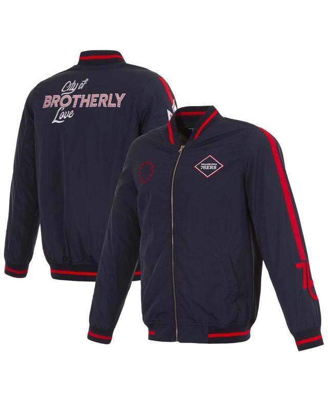 Mens Jh Design Navy Philadelphia 76ers 2023/24 City Edition Nylon Full-Zip Bomber Jacket Product Image