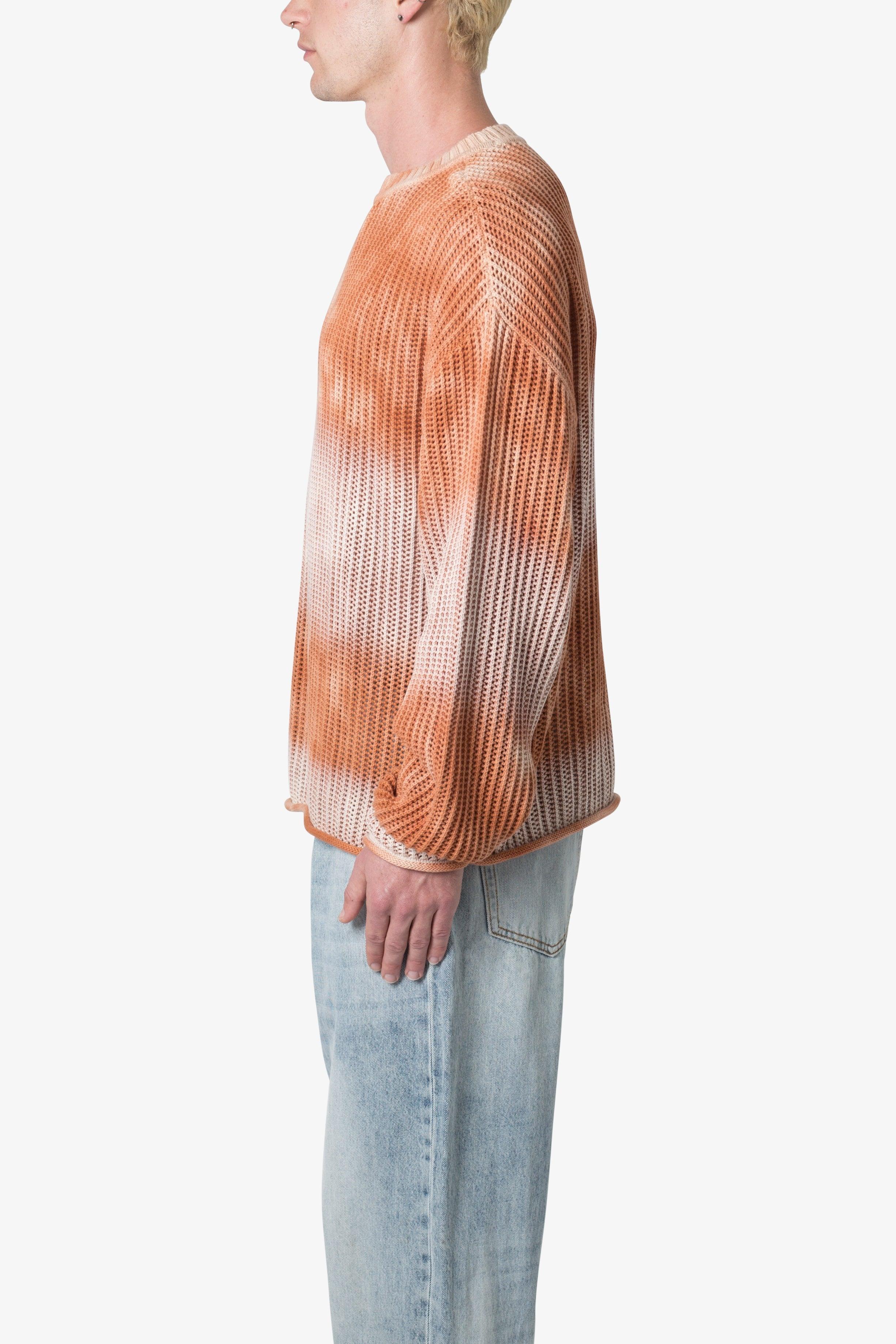 Tie Dye Open Knit Sweater - Orange Product Image