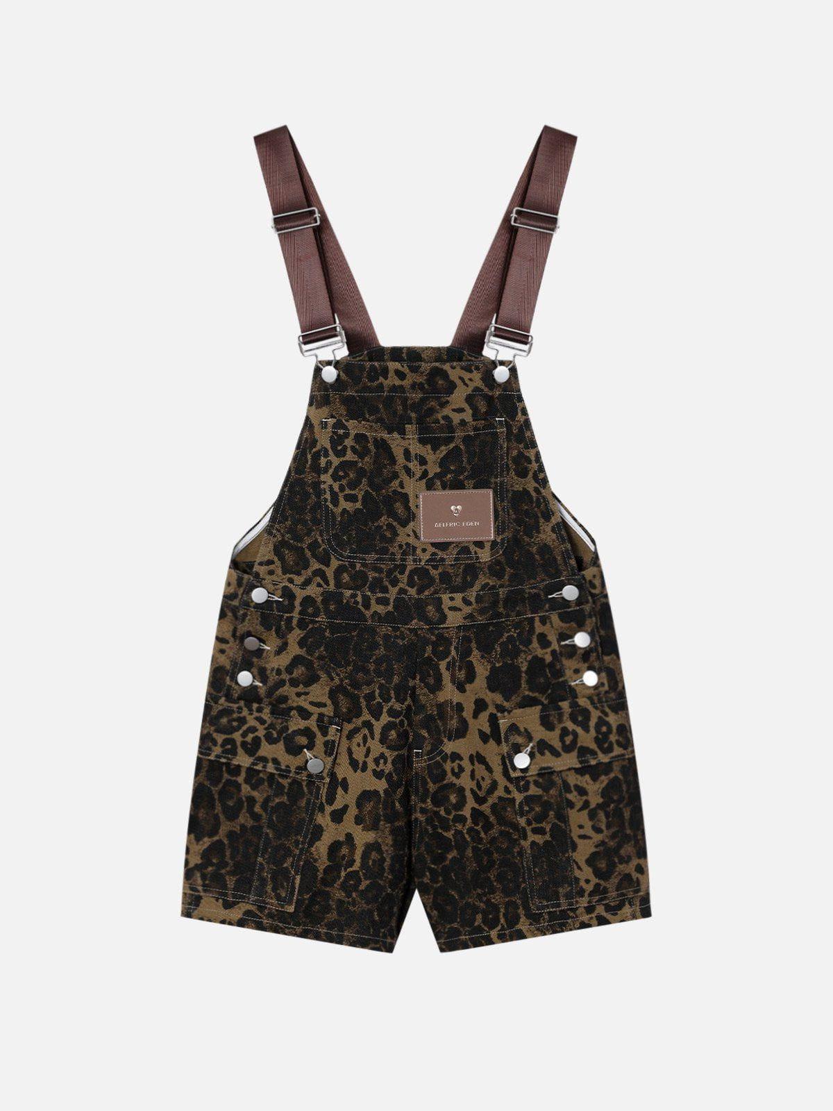 Aelfric Eden Leopard Print Overall Shorts Product Image