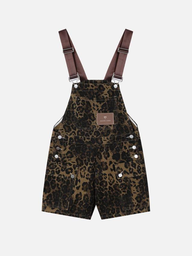 Aelfric Eden Leopard Print Overall Shorts Product Image