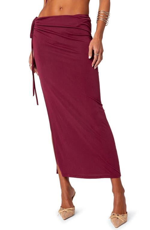 EDIKTED Frankie Drawstring Ruched Side Slit Skirt Product Image