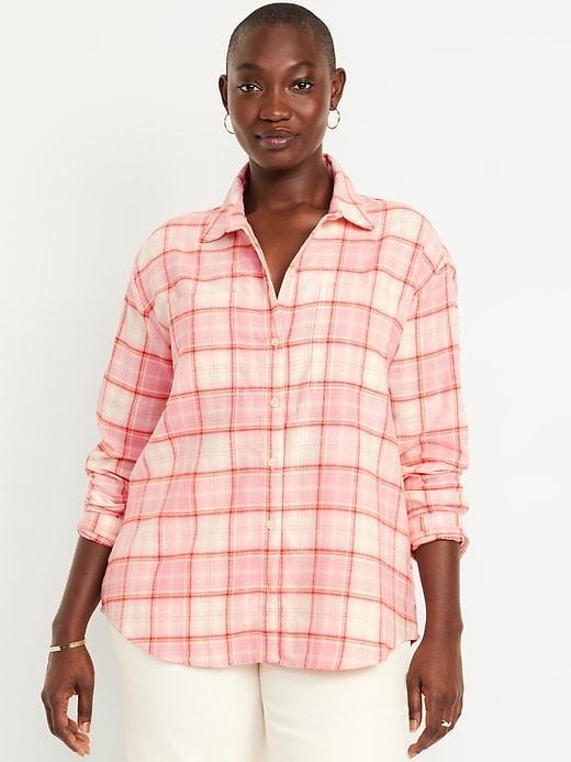 Flannel Boyfriend Button-Down Shirt Product Image