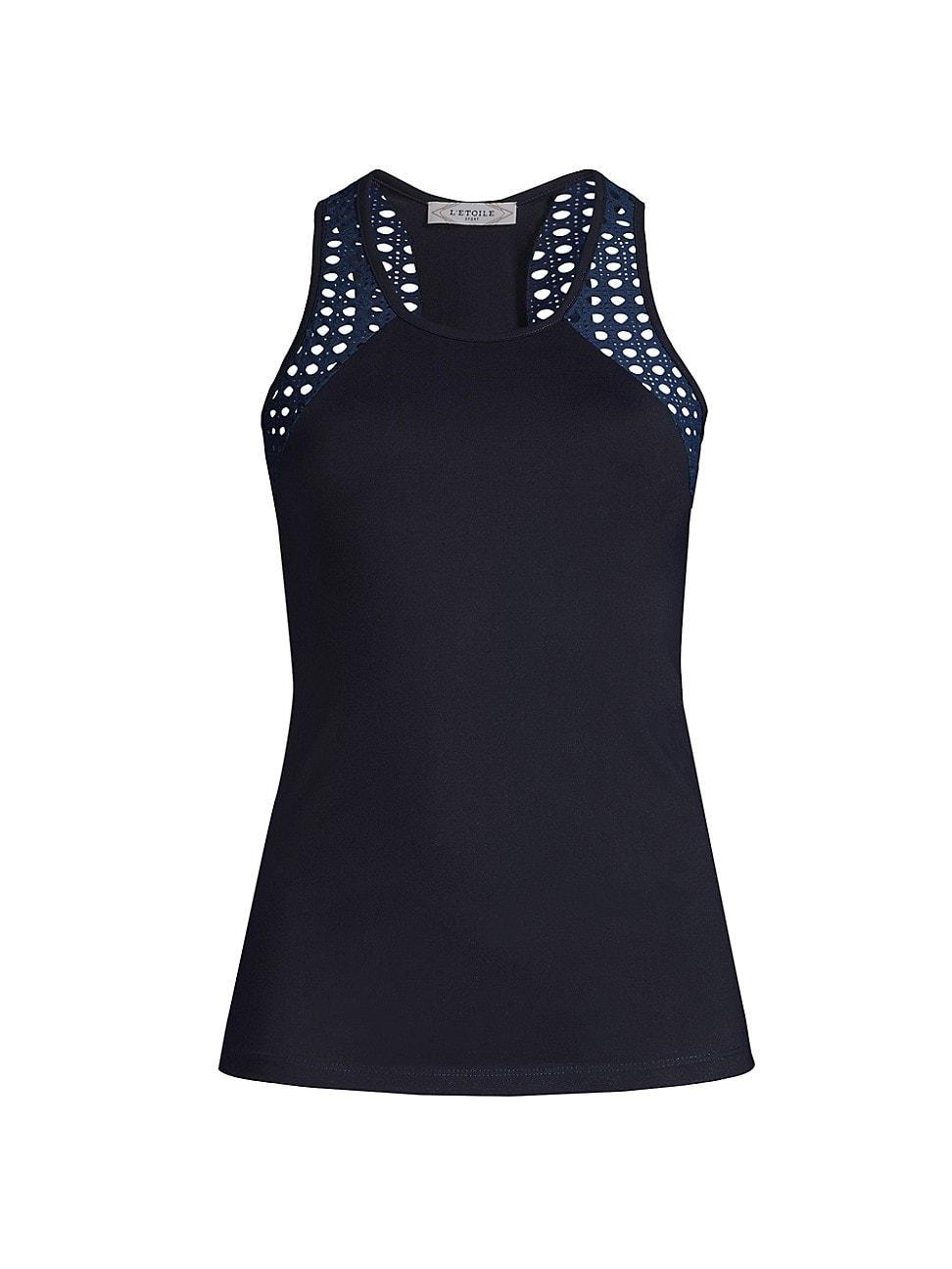 Womens Mesh Trim Tank Product Image