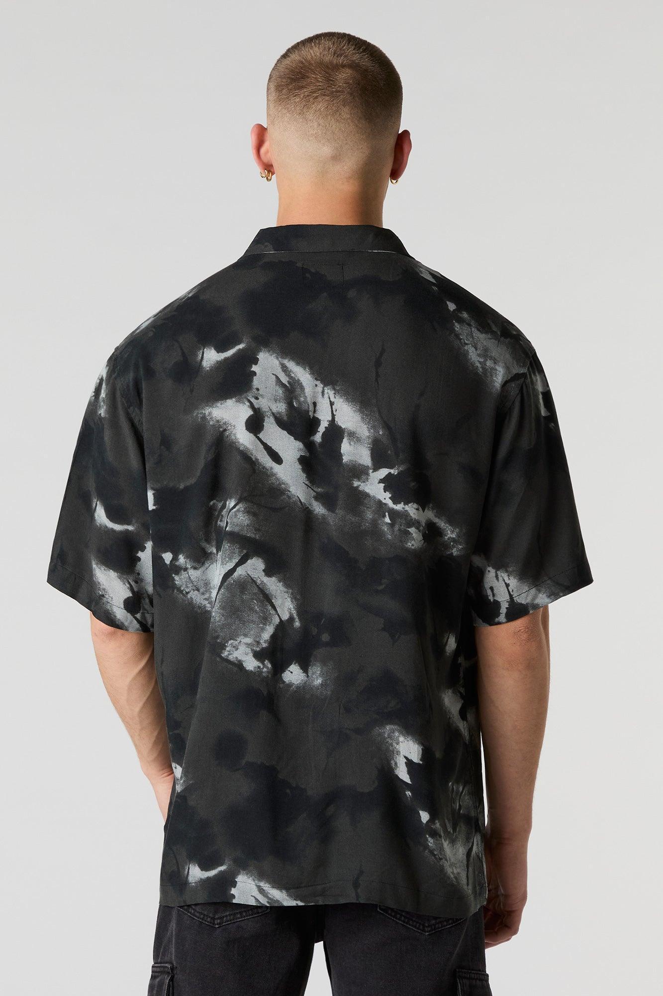 Abstract Print Button-Up Top Male Product Image