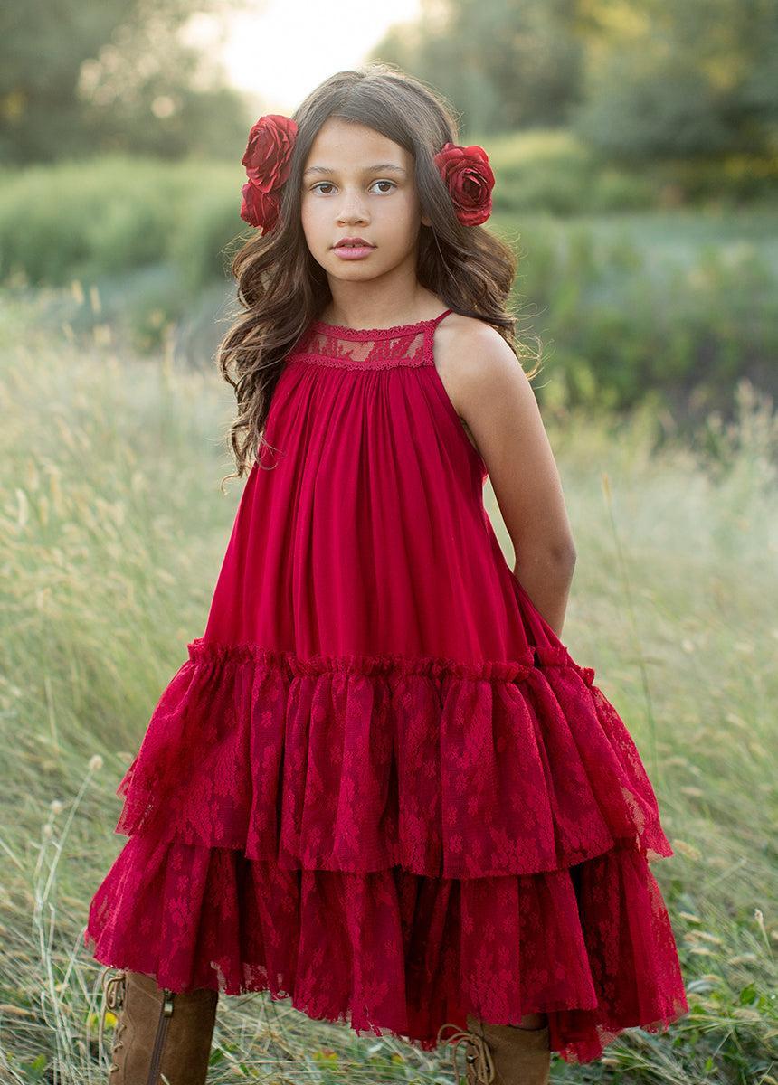 Catrina Dress in Crimson Product Image