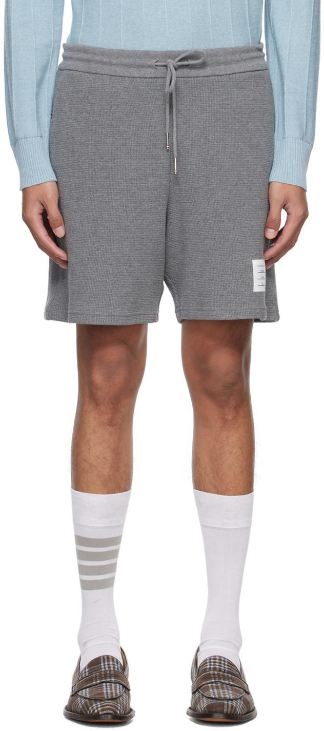 Gray Textured Shorts In 035 Med Grey Product Image