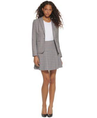 Tommy Hilfiger Womens One Button Blazer Printed Skirt Product Image