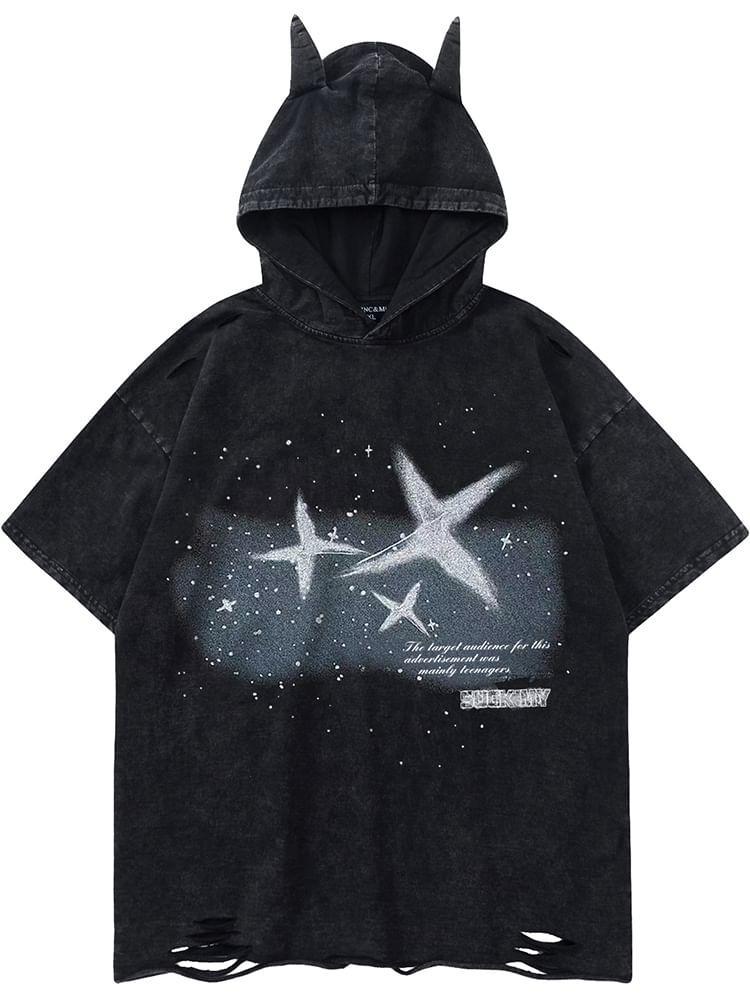 Short-Sleeve Star Print T-Shirt Product Image