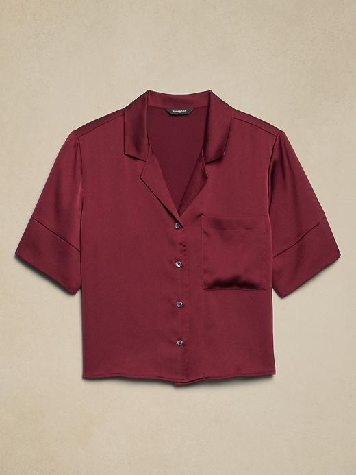 Silky Cropped Shirt Product Image