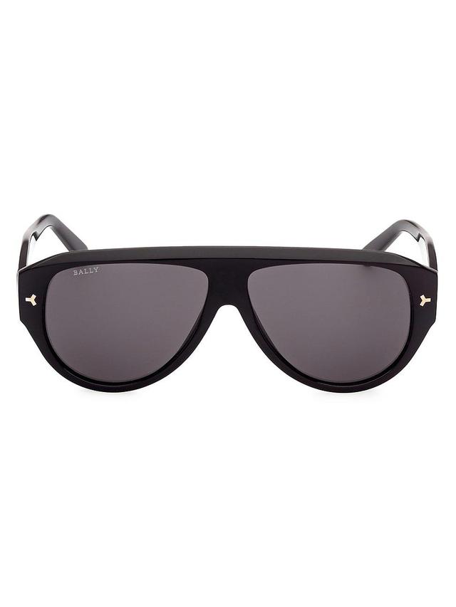 Mens 60MM Plastic Aviator Sunglasses Product Image