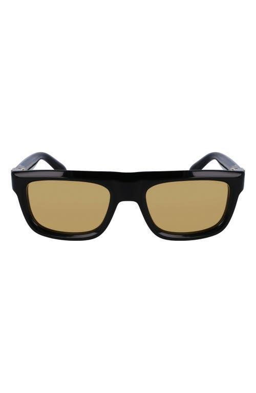 FERRAGAMO Men's Prisma Acetate Square Sunglasses, 56mm In Black/gold Product Image