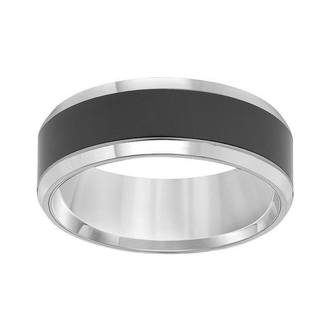 AXL Tungsten with Black Ceramic Inlay Mens Wedding Band Two Tone Product Image