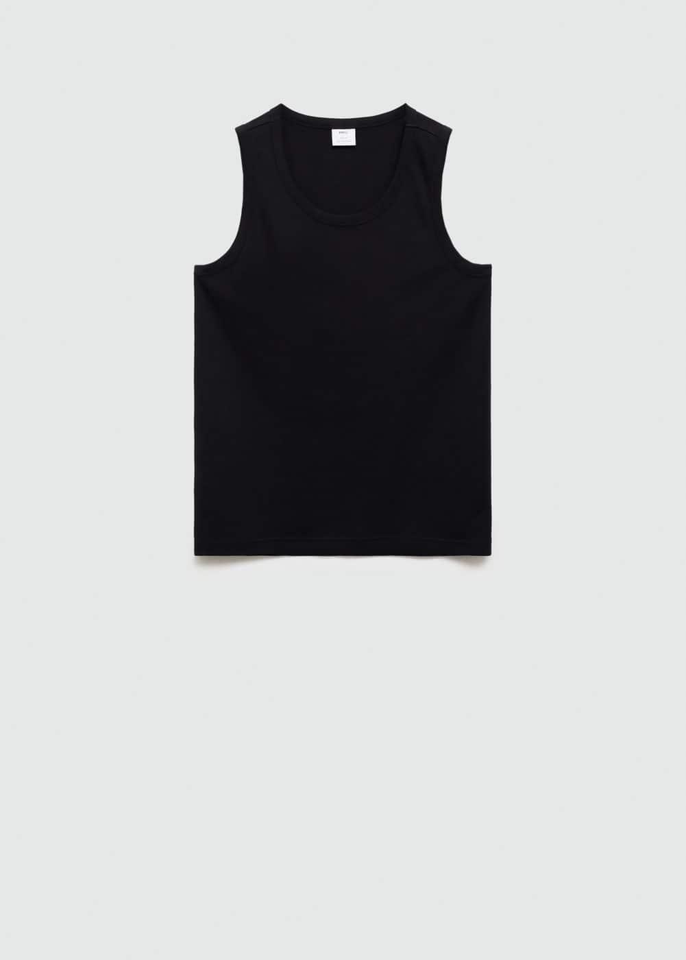 100% cotton tank top - Men | MANGO USA Product Image