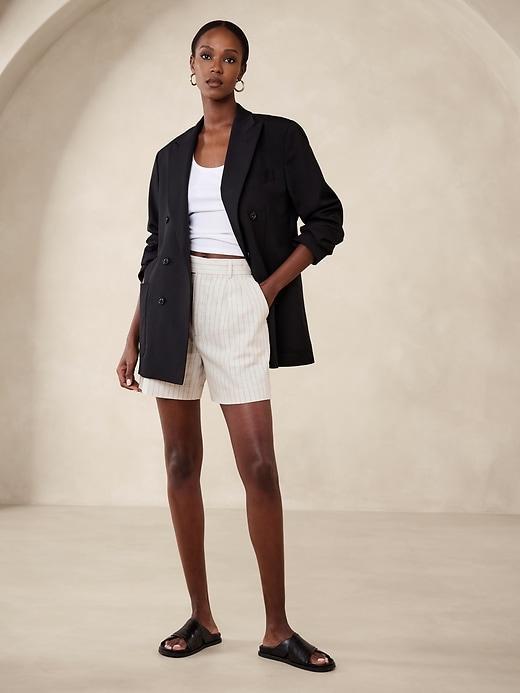 Herringbone Cropped Blazer Product Image